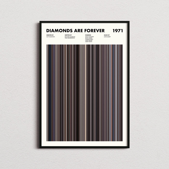 Diamonds Are Forever Movie Barcode Poster
