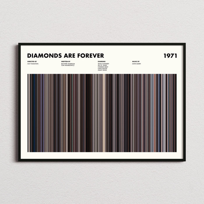 Diamonds Are Forever Movie Barcode Poster