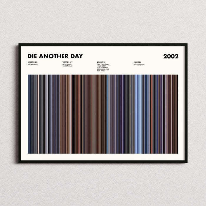 Die Another Day Movie Barcode Poster