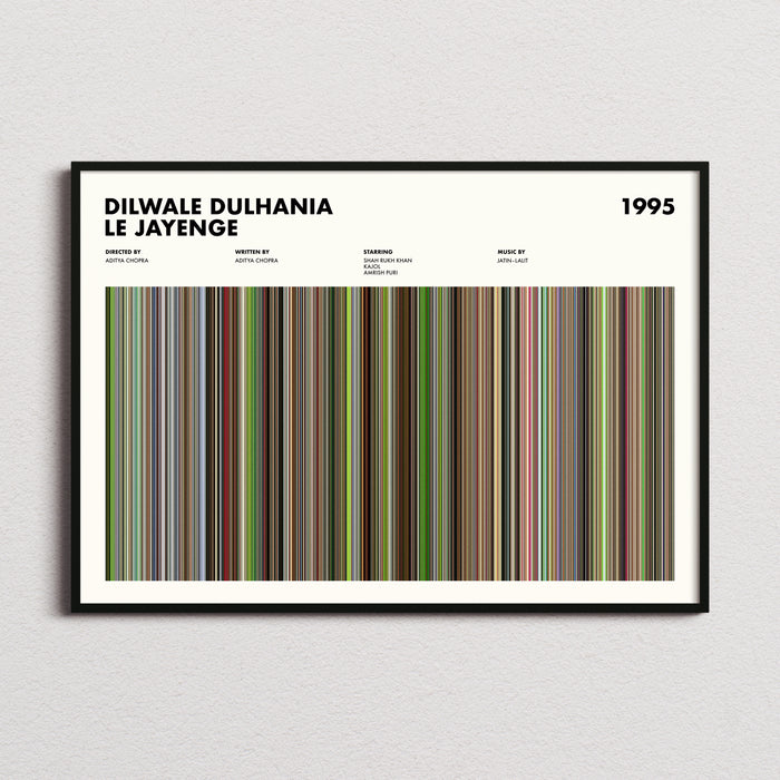 Dilwale Dulhania Le Jayenge Movie Barcode Poster