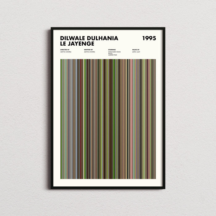 Dilwale Dulhania Le Jayenge Movie Barcode Poster