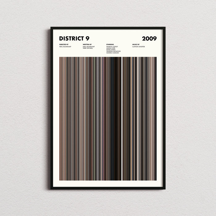 District 9 Movie Barcode Poster