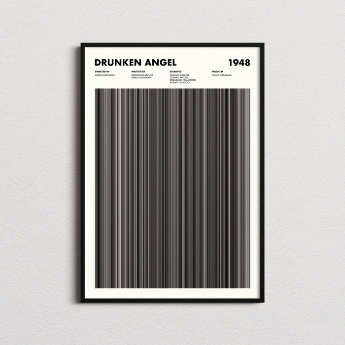 Drunken Angel Movie Barcode Poster
