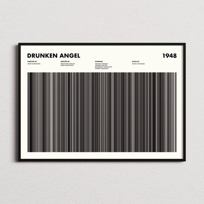 Drunken Angel Movie Barcode Poster