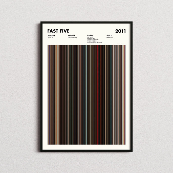 Fast Five Movie Barcode Poster
