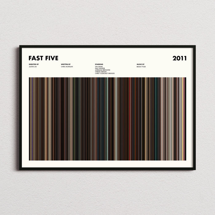 Fast Five Movie Barcode Poster