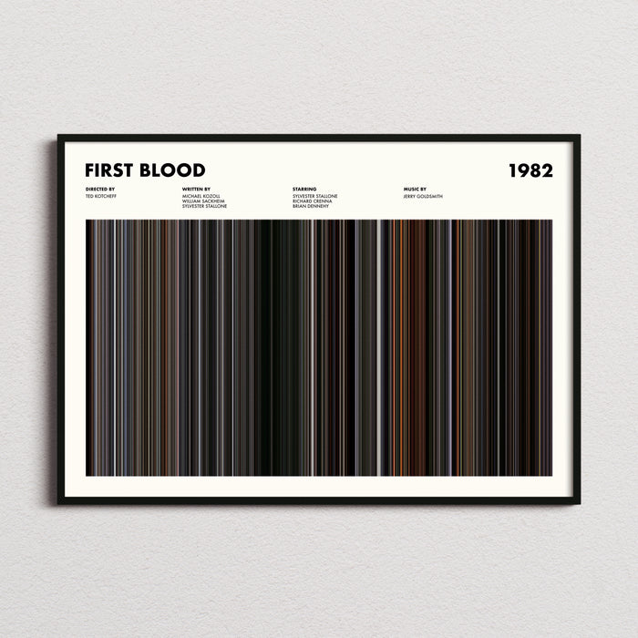 First Blood Movie Barcode Poster