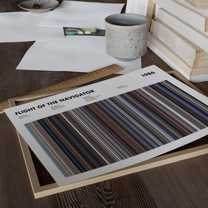 Flight of the Navigator Movie Barcode Poster