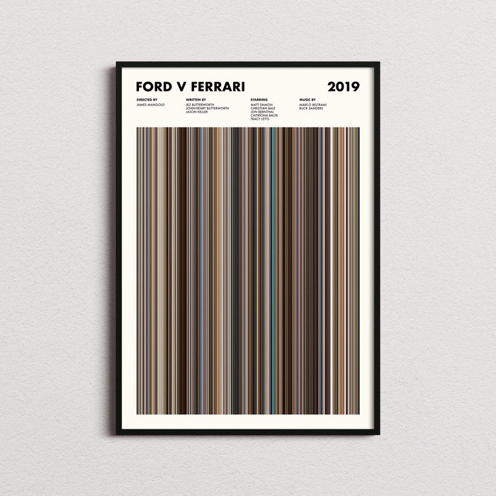 Ford v Ferrari Movie Barcode Poster