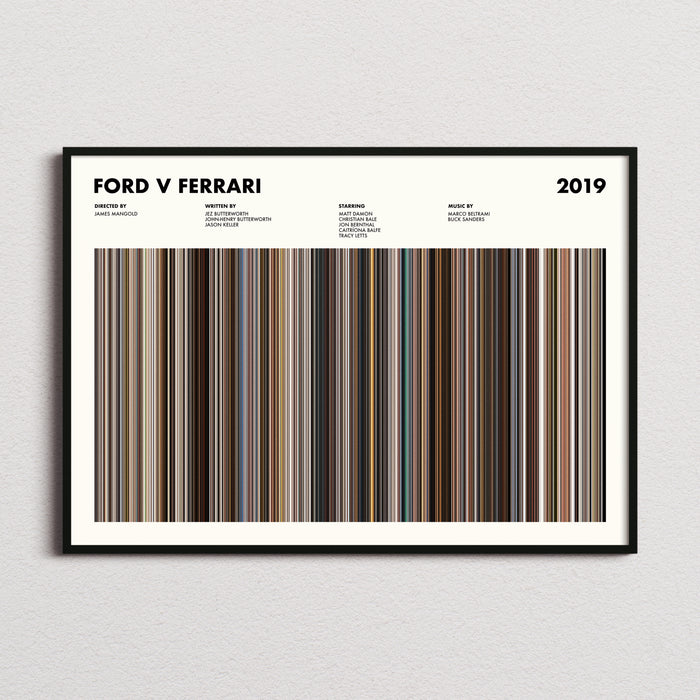 Ford v Ferrari Movie Barcode Poster