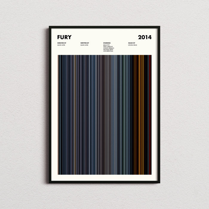 Fury Movie Barcode Poster