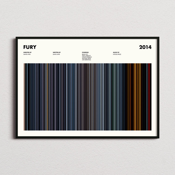 Fury Movie Barcode Poster