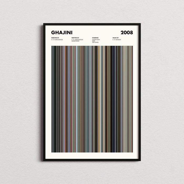 Ghajini Movie Barcode Poster