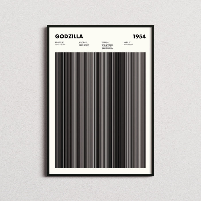 Godzilla Movie Barcode Poster