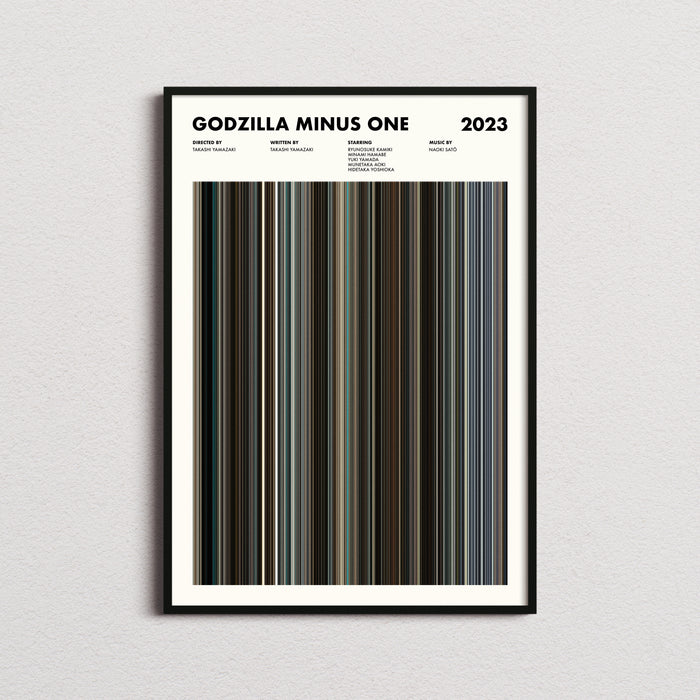 Godzilla Minus One Movie Barcode Poster