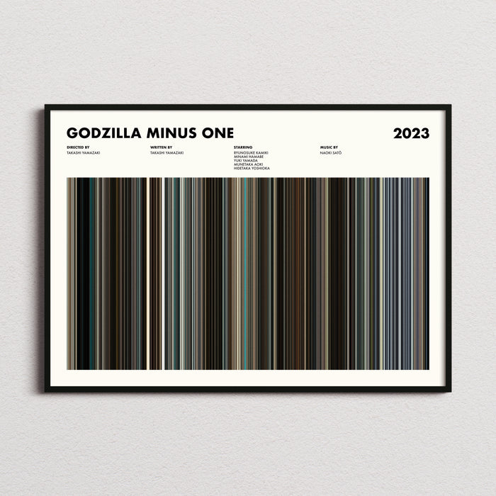 Godzilla Minus One Movie Barcode Poster