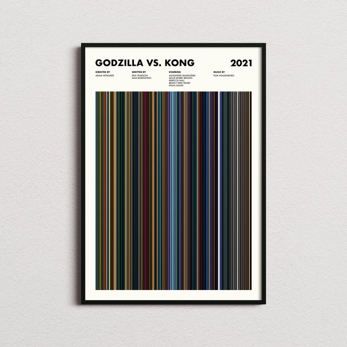 Godzilla Vs Kong Movie Barcode Poster