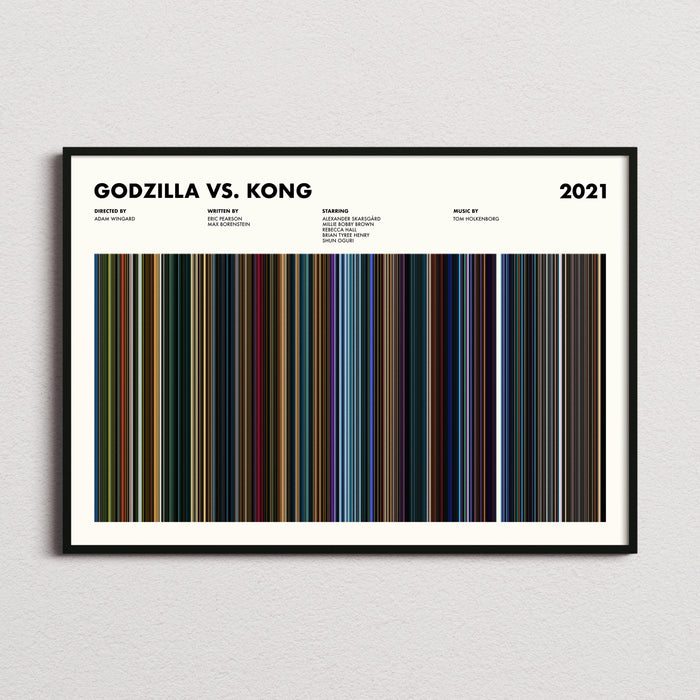 Godzilla Vs Kong Movie Barcode Poster