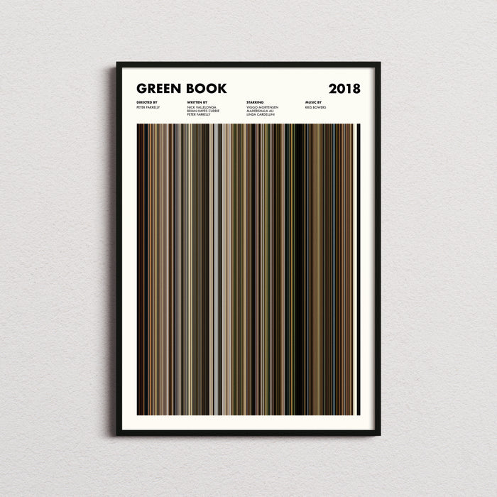 Green Book Movie Barcode Poster