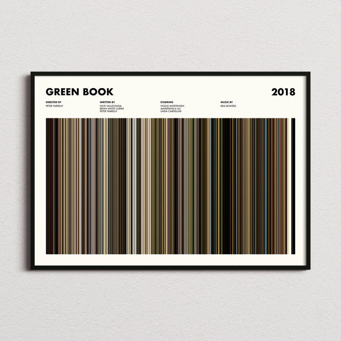 Green Book Movie Barcode Poster