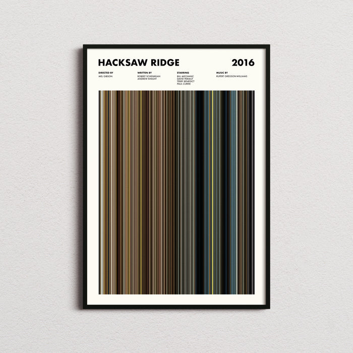 Hacksaw Ridge Movie Barcode Poster