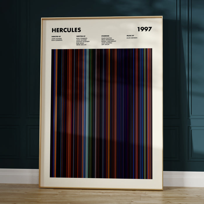 Hercules Movie Barcode Poster