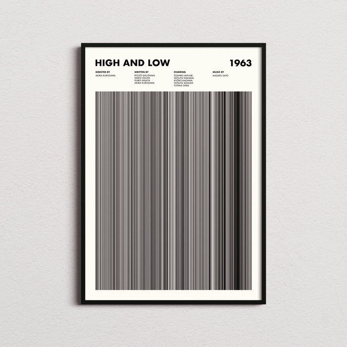 High and Low Movie Barcode Poster