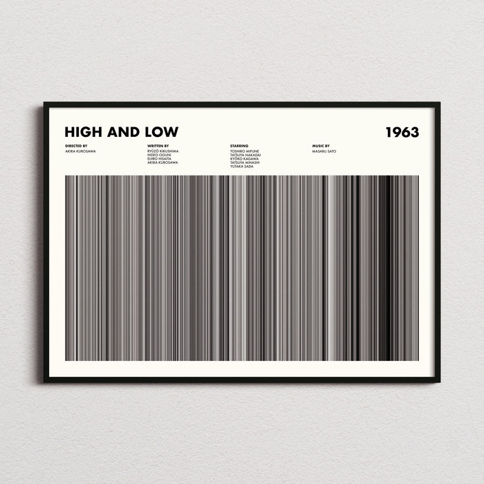 High and Low Movie Barcode Poster