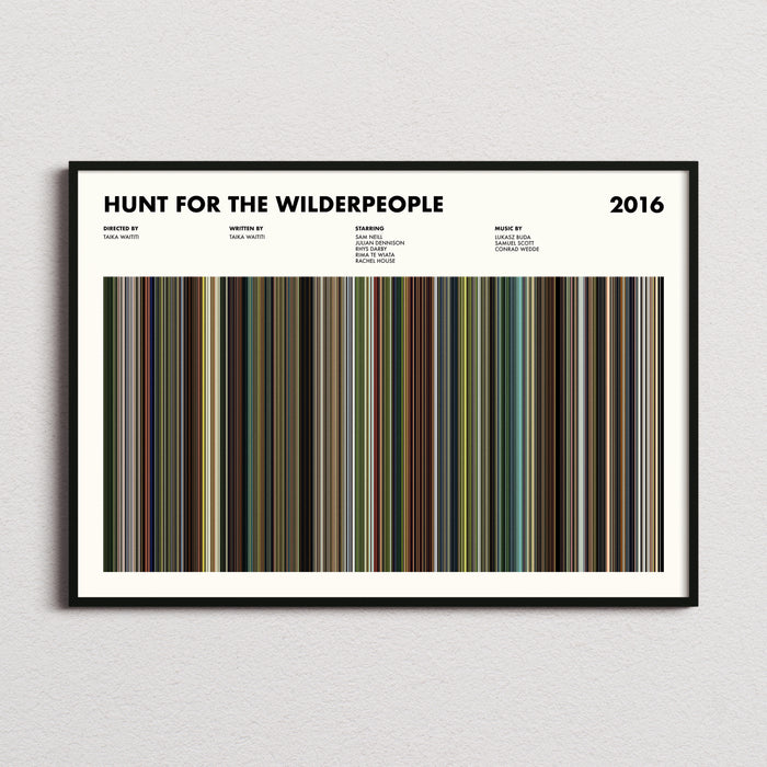 Hunt For the Wilderpeople Movie Barcode Poster