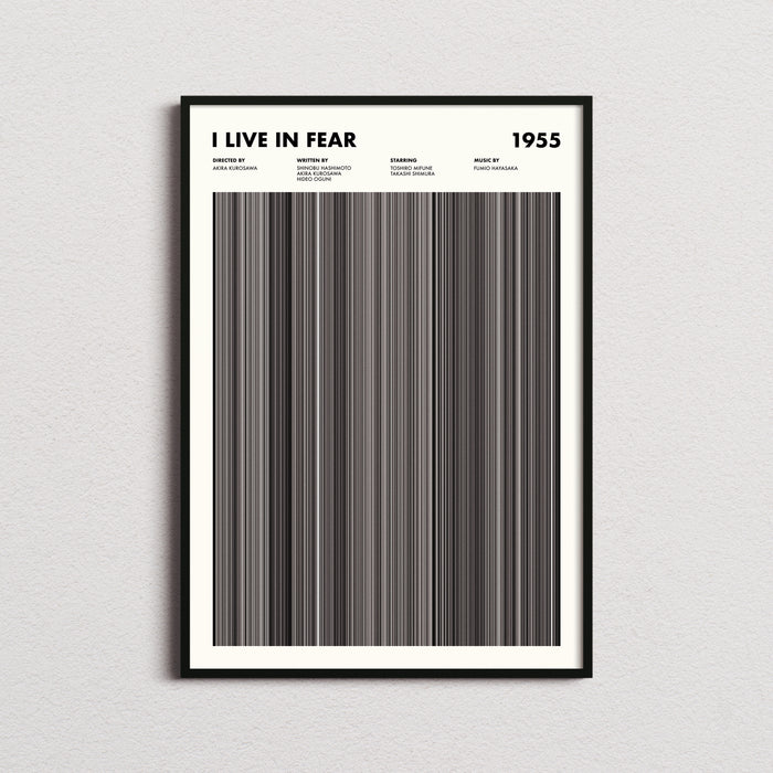 I Live in Fear Movie Barcode Poster