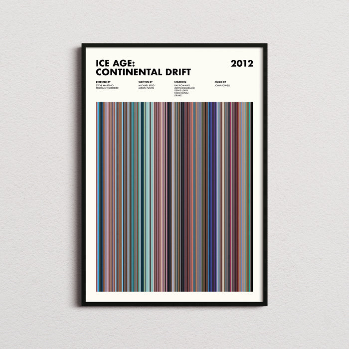 Ice Age Continental Drift Movie Barcode Poster