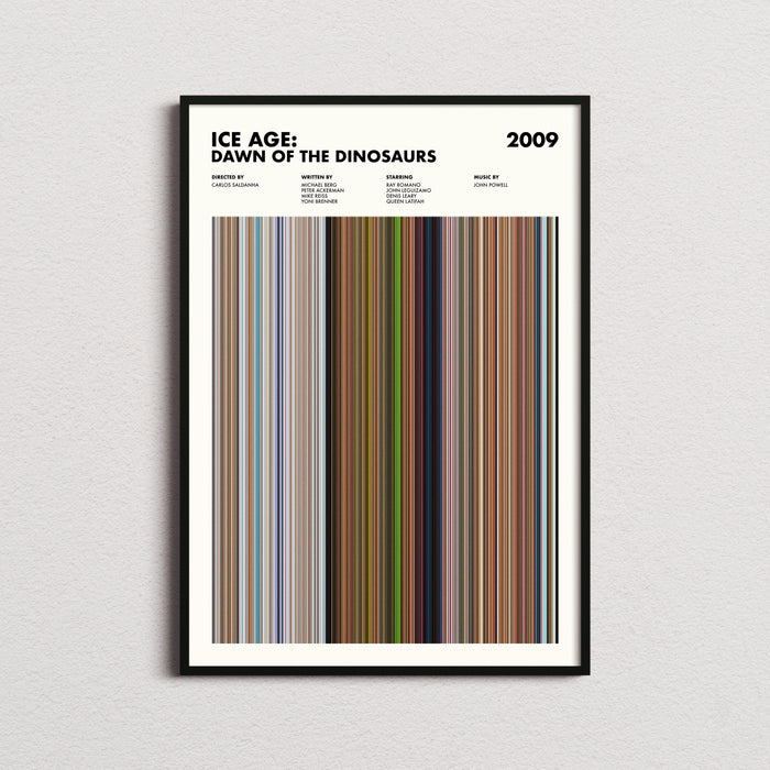 Ice Age Dawn of the Dinosaurs Movie Barcode Poster