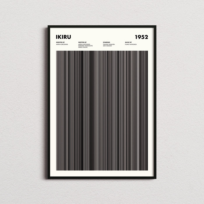 Ikiru Movie Barcode Poster