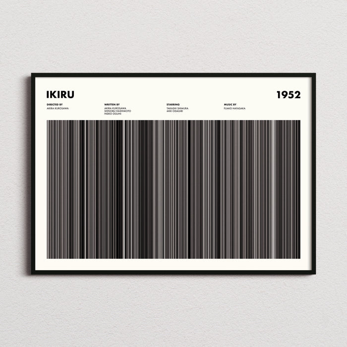 Ikiru Movie Barcode Poster