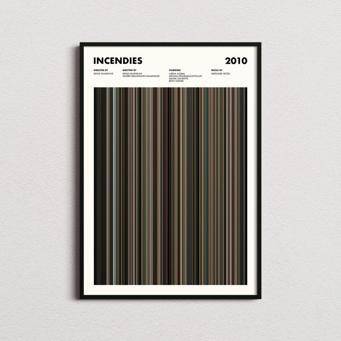 Incendies Movie Barcode Poster