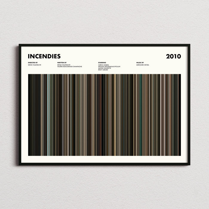 Incendies Movie Barcode Poster