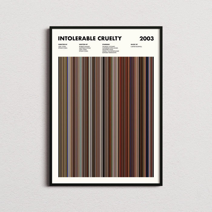 Intolerable Cruelty Movie Barcode Poster