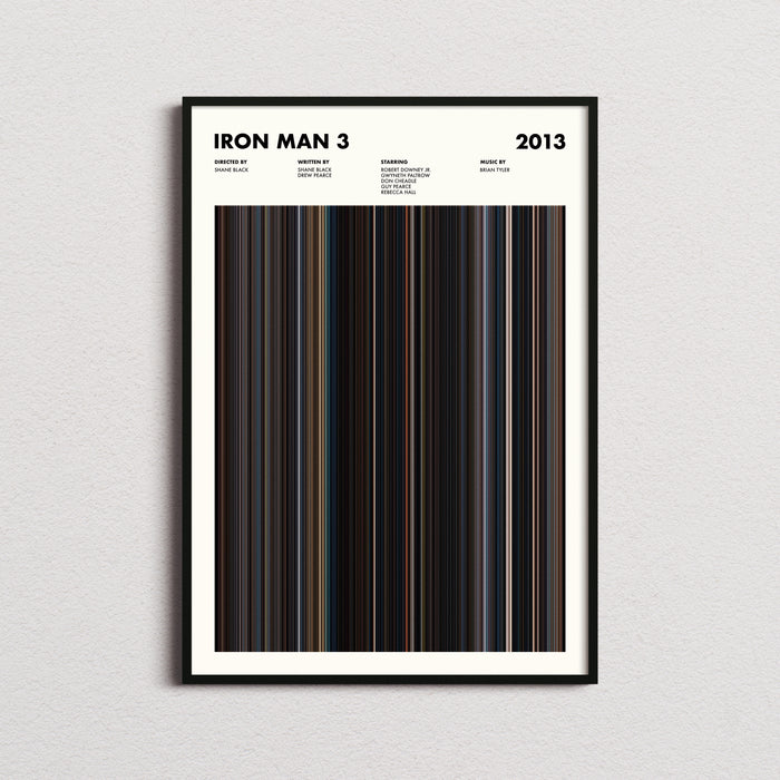 Iron Man 3 Movie Barcode Poster