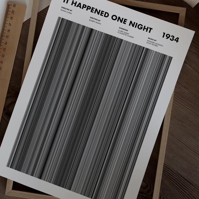 It Happened One Night Movie Barcode Poster