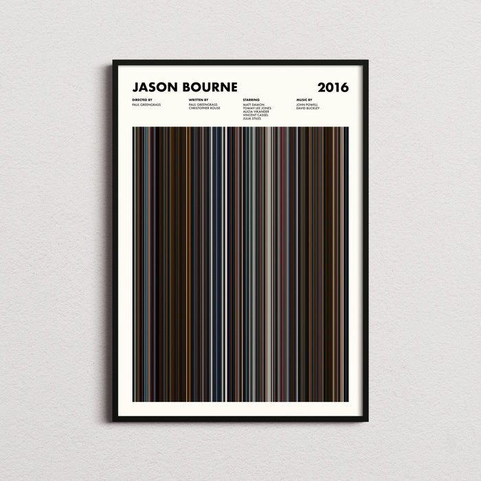 Jason Bourne Movie Barcode Poster