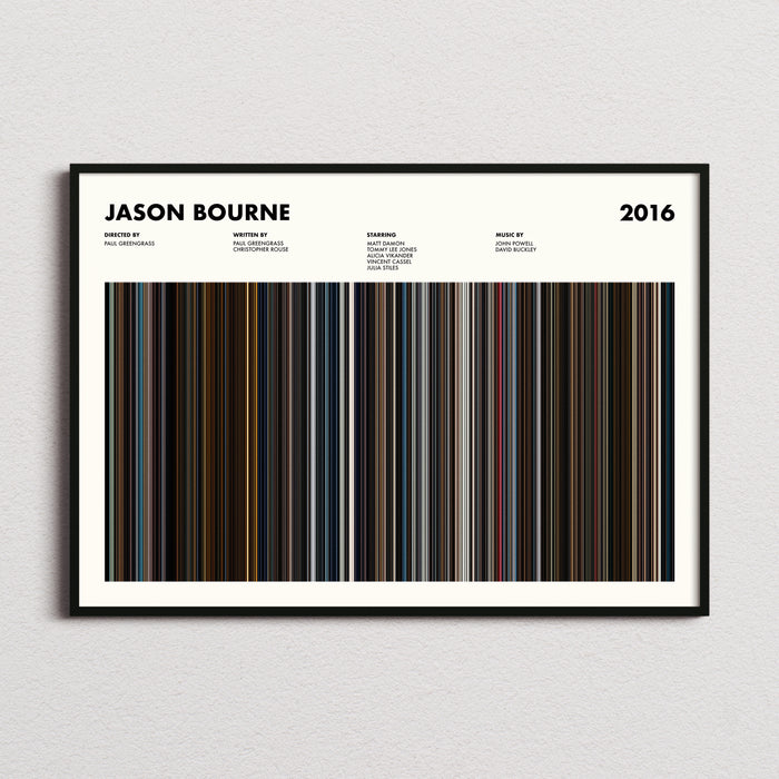 Jason Bourne Movie Barcode Poster