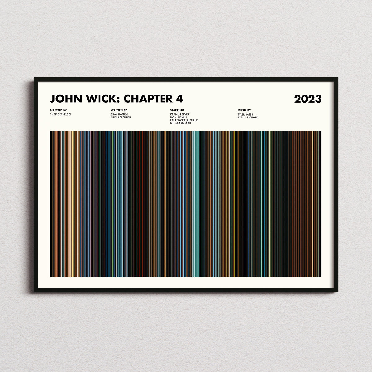 John Wick Chapter 4 Movie Barcode Poster — Movie Hues