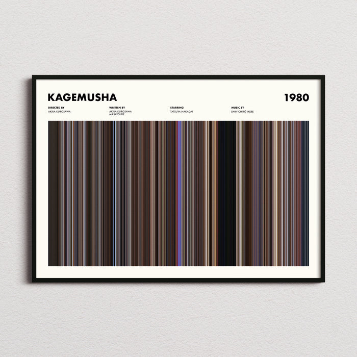 Kagemusha Movie Barcode Poster