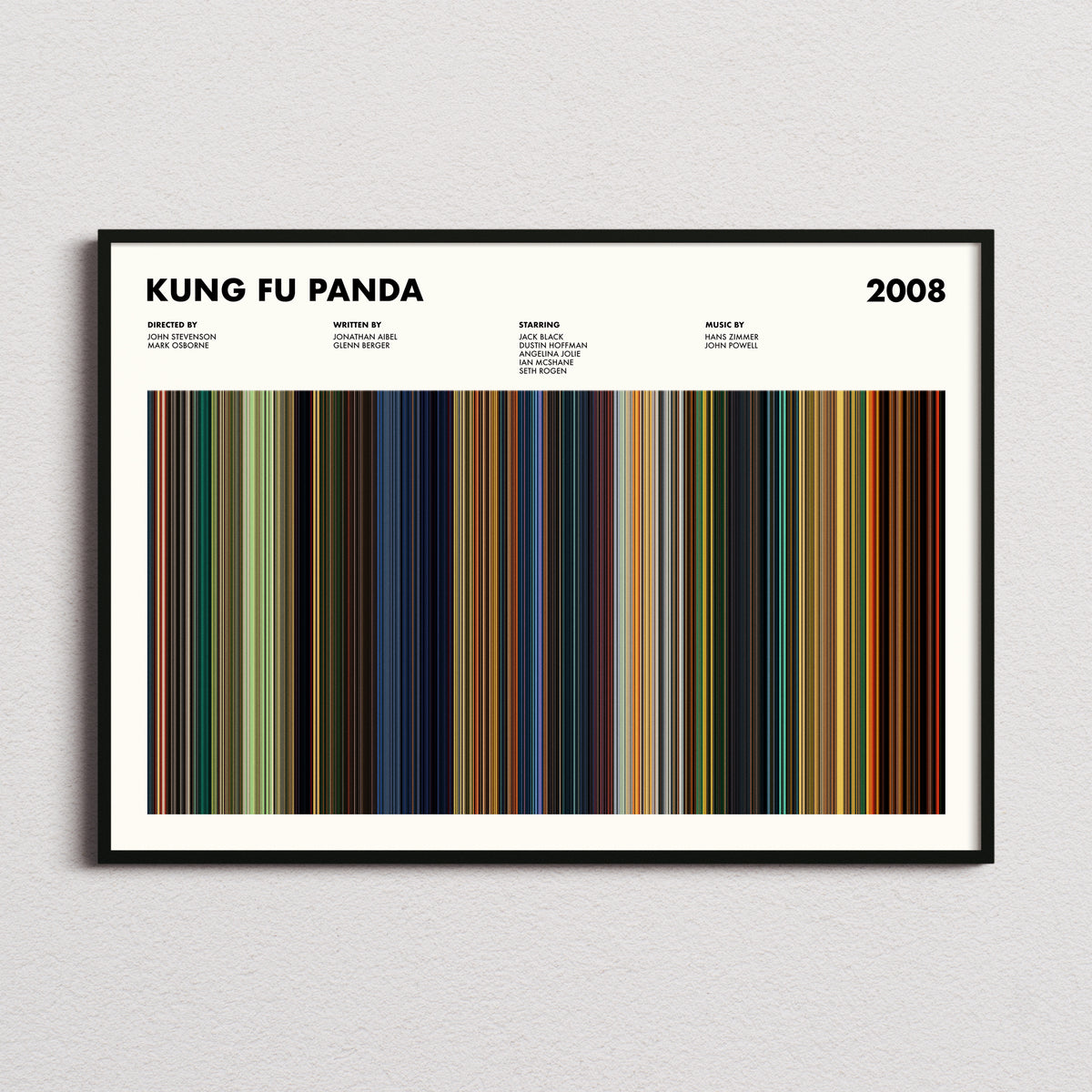 Kung Fu Panda Movie Barcode Poster — Movie Hues