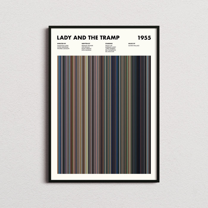 Lady and the Tramp Movie Barcode Poster