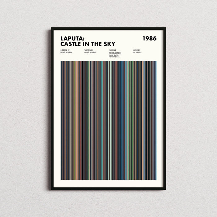 Laputa Castle In The Sky Movie Barcode Poster