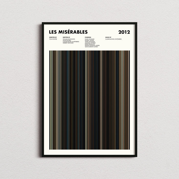 Les Miserables Movie Barcode Poster