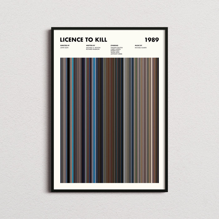 Licence to Kill Movie Barcode Poster