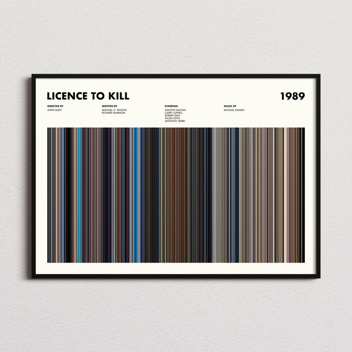 Licence to Kill Movie Barcode Poster