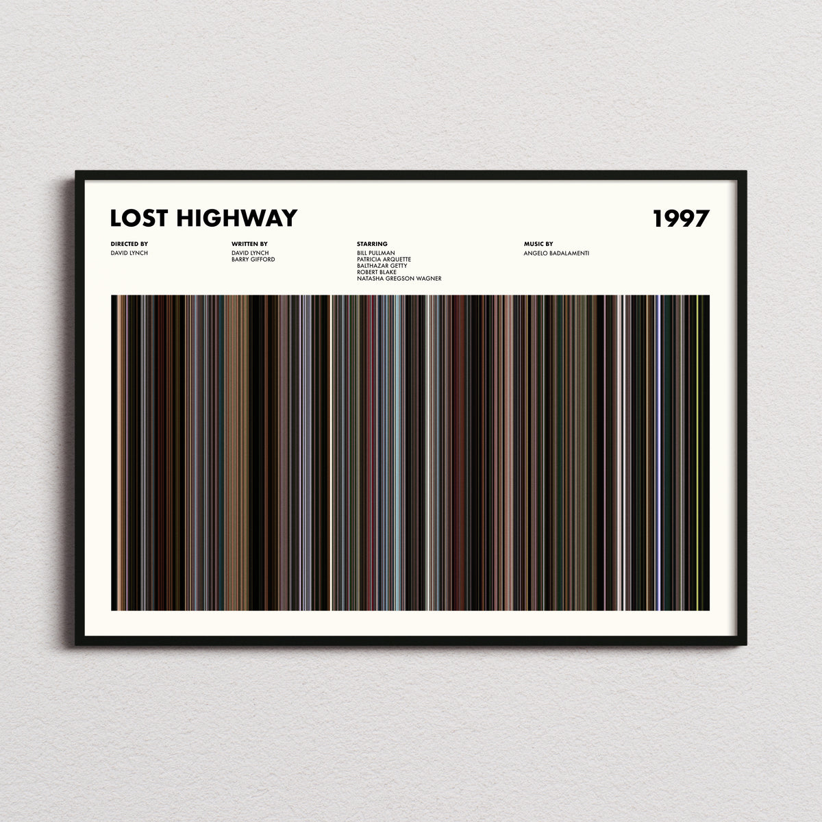 Lost Highway Movie Barcode Movie Barcode Poster — Movie Hues